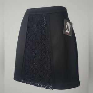 Marilyn Monroe Elegant Black Lace Panel Skirt